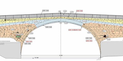 representación técnica de puente antiguo